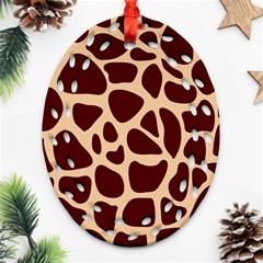 Animal Print Girraf Patterns Ornament (oval Filigree)