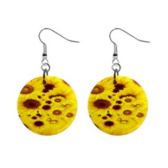 Beautiful Sunflowers Mini Button Earrings by Ket1n9