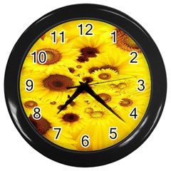 Beautiful Sunflowers Wall Clock (black) by Ket1n9