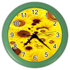 Beautiful Sunflowers Color Wall Clock by Ket1n9