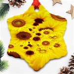 Beautiful Sunflowers Snowflake Ornament (Two Sides) Front