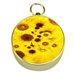 Beautiful Sunflowers Gold Compasses Front