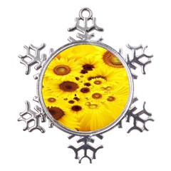 Beautiful Sunflowers Metal Large Snowflake Ornament by Ket1n9