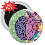 Brain Heart Balance Emotion 3  Magnets (100 pack) Front