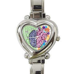 Brain Heart Balance Emotion Heart Italian Charm Watch