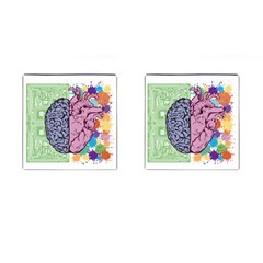 Brain Heart Balance Emotion Cufflinks (square)