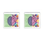 Brain Heart Balance Emotion Cufflinks (Square) Front(Pair)