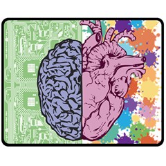 Brain Heart Balance Emotion Fleece Blanket (medium)