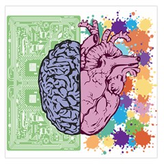 Brain Heart Balance Emotion Square Satin Scarf (36  X 36 ) by Maspions