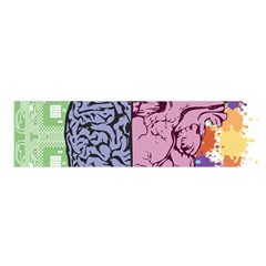 Brain Heart Balance Emotion Oblong Satin Scarf (16  X 60 )