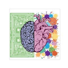 Brain Heart Balance Emotion Square Satin Scarf (30  X 30 ) by Maspions