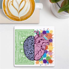 Brain Heart Balance Emotion Uv Print Square Tile Coaster 