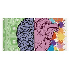 Brain Heart Balance Emotion Banner And Sign 4  X 2  by Maspions