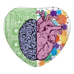 Brain Heart Balance Emotion Heart Glass Fridge Magnet (4 Pack)