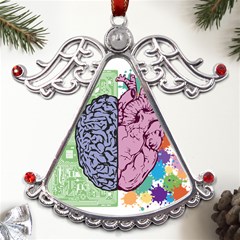 Brain Heart Balance Emotion Metal Angel With Crystal Ornament