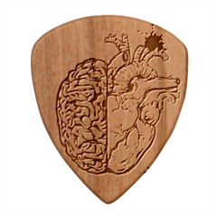 Brain Heart Balance Emotion Wood Guitar Pick (set Of 10) by Maspions