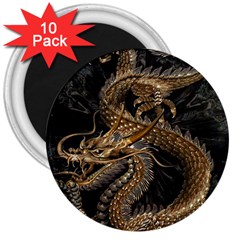 Fantasy Dragon Pentagram 3  Magnets (10 Pack) 