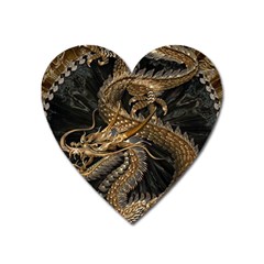 Fantasy Dragon Pentagram Heart Magnet