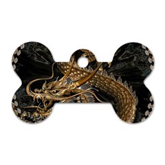 Fantasy Dragon Pentagram Dog Tag Bone (one Side)