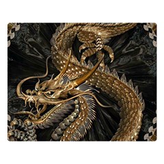 Fantasy Dragon Pentagram Two Sides Premium Plush Fleece Blanket (large) by Maspions