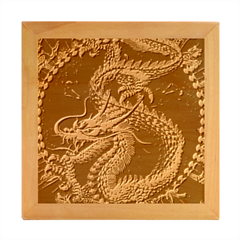 Fantasy Dragon Pentagram Wood Photo Frame Cube