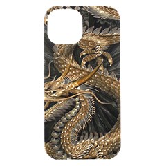 Fantasy Dragon Pentagram Iphone 15 Black Uv Print Pc Hardshell Case by Maspions