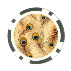 Vintage Peacock Feather Peacock Feather Pattern Background Nature Bird Nature Poker Chip Card Guard