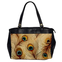 Vintage Peacock Feather Peacock Feather Pattern Background Nature Bird Nature Oversize Office Handbag