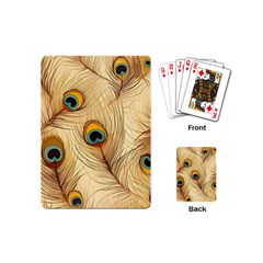 Vintage Peacock Feather Peacock Feather Pattern Background Nature Bird Nature Playing Cards Single Design (mini)