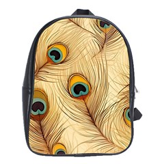 Vintage Peacock Feather Peacock Feather Pattern Background Nature Bird Nature School Bag (xl)