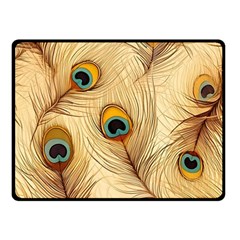 Vintage Peacock Feather Peacock Feather Pattern Background Nature Bird Nature Two Sides Fleece Blanket (small)