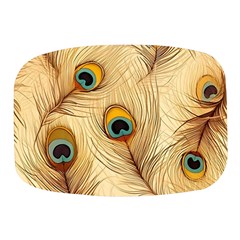 Vintage Peacock Feather Peacock Feather Pattern Background Nature Bird Nature Mini Square Pill Box by Maspions