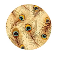 Vintage Peacock Feather Peacock Feather Pattern Background Nature Bird Nature Mini Round Pill Box (pack Of 5)