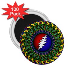 Grateful Dead Bear Pattern 2 25  Magnets (100 Pack)  by Maspions