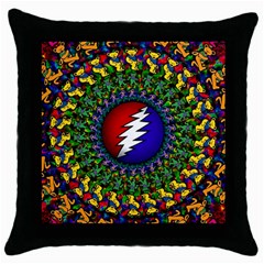 Grateful Dead Bear Pattern Throw Pillow Case (black)