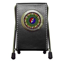 Grateful Dead Bear Pattern Pen Holder Desk Clock