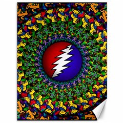 Grateful Dead Bear Pattern Canvas 36  X 48  by Maspions