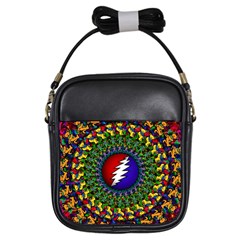 Grateful Dead Bear Pattern Girls Sling Bag