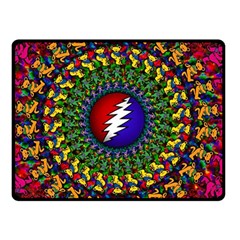 Grateful Dead Bear Pattern Two Sides Fleece Blanket (small)