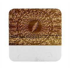 Grateful Dead Bear Pattern Marble Wood Coaster (square)