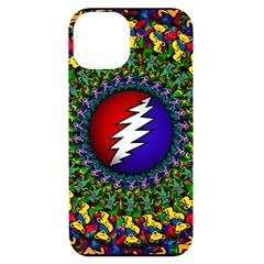 Grateful Dead Bear Pattern Iphone 14 Black Uv Print Case by Maspions