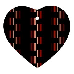 Geometric Pulse Print Design Ornament (heart) by dflcprintsclothing