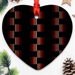 Geometric Pulse Print Design Heart Ornament (two Sides) by dflcprintsclothing