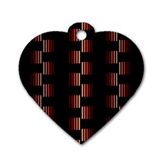 Geometric Pulse Print Design Dog Tag Heart (one Side) by dflcprintsclothing