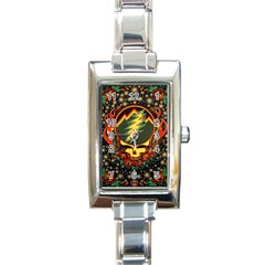 Grateful Dead Steal Your Face Deadhead Hippie Logo Music Rectangle Italian Charm Watch by Perong