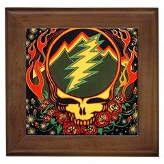 Grateful Dead Steal Your Face Deadhead Hippie Logo Music Framed Tile by Perong