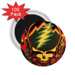 Grateful Dead Steal Your Face Deadhead Hippie Logo Music 2 25  Magnets (100 Pack)  by Perong