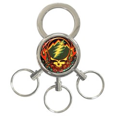 Grateful Dead Steal Your Face Deadhead Hippie Logo Music 3-ring Key Chain by Perong