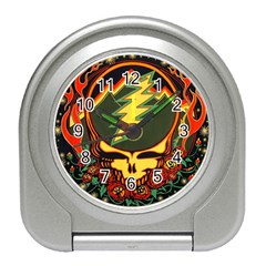 Grateful Dead Steal Your Face Deadhead Hippie Logo Music Travel Alarm Clock by Perong