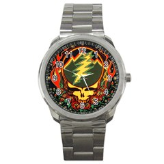 Grateful Dead Steal Your Face Deadhead Hippie Logo Music Sport Metal Watch by Perong